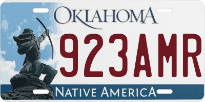 OK license plate 923AMR