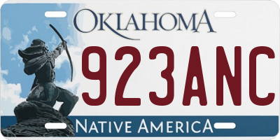 OK license plate 923ANC
