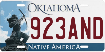 OK license plate 923AND