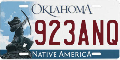 OK license plate 923ANQ
