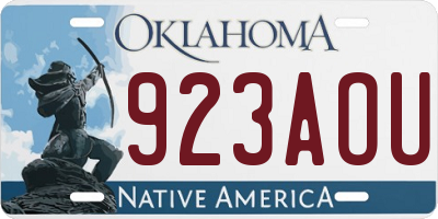 OK license plate 923AOU