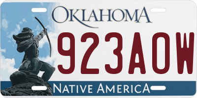 OK license plate 923AOW
