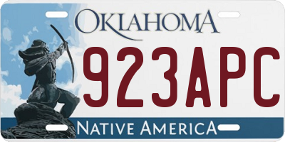 OK license plate 923APC
