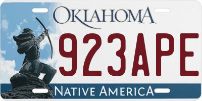 OK license plate 923APE