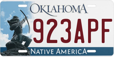 OK license plate 923APF