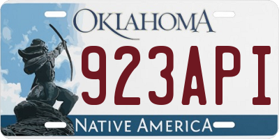 OK license plate 923API