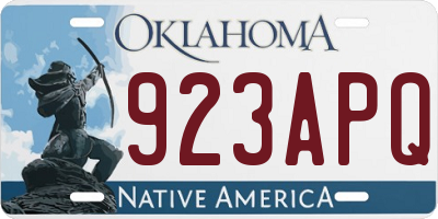 OK license plate 923APQ