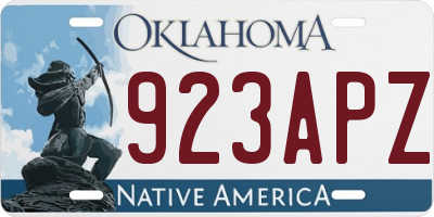 OK license plate 923APZ