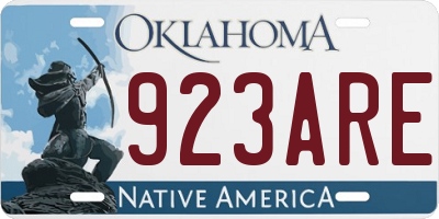 OK license plate 923ARE