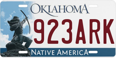 OK license plate 923ARK
