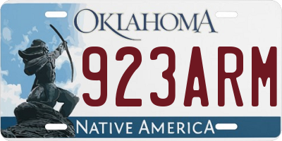 OK license plate 923ARM