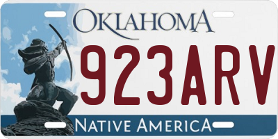 OK license plate 923ARV