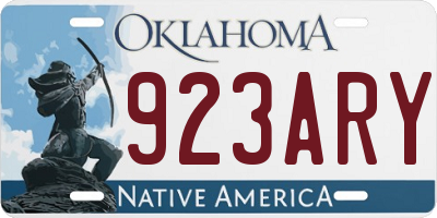 OK license plate 923ARY