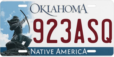 OK license plate 923ASQ
