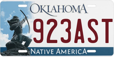 OK license plate 923AST