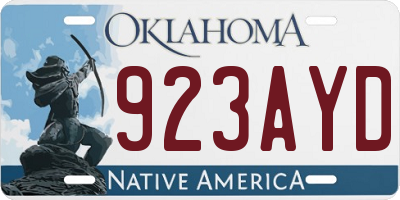 OK license plate 923AYD