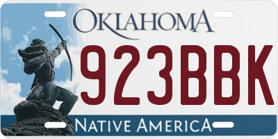 OK license plate 923BBK