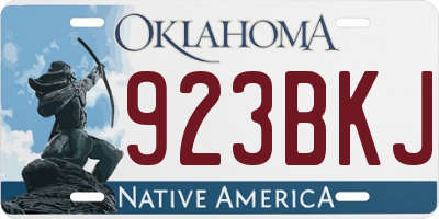OK license plate 923BKJ