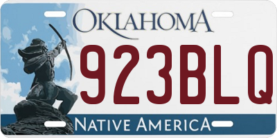 OK license plate 923BLQ