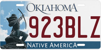 OK license plate 923BLZ