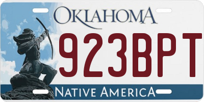 OK license plate 923BPT
