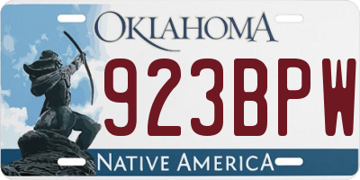 OK license plate 923BPW