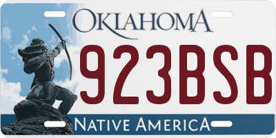 OK license plate 923BSB