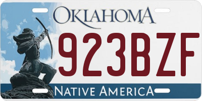 OK license plate 923BZF