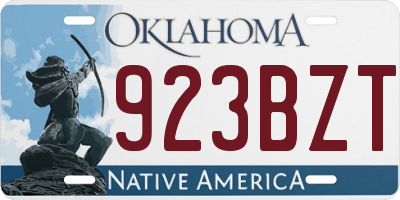 OK license plate 923BZT