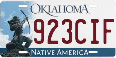 OK license plate 923CIF