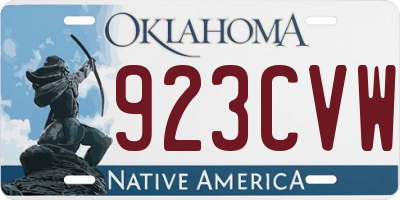 OK license plate 923CVW