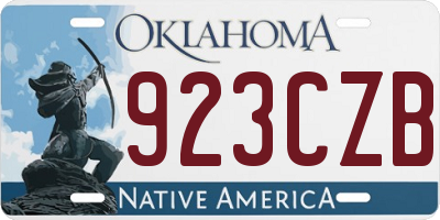 OK license plate 923CZB