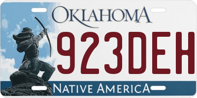 OK license plate 923DEH