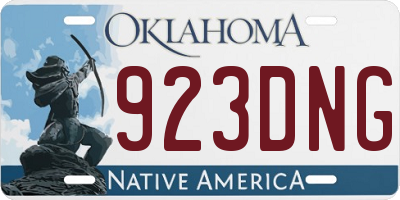 OK license plate 923DNG