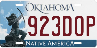 OK license plate 923DOP