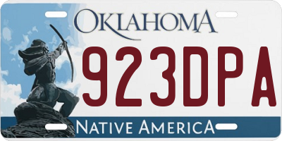 OK license plate 923DPA