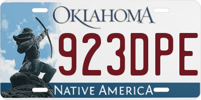 OK license plate 923DPE
