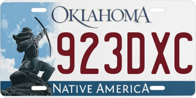 OK license plate 923DXC