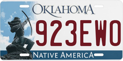 OK license plate 923EWO