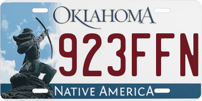 OK license plate 923FFN