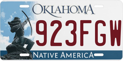 OK license plate 923FGW