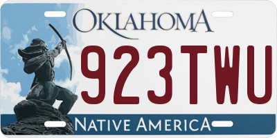 OK license plate 923TWU