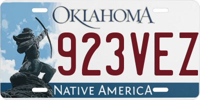 OK license plate 923VEZ