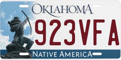 OK license plate 923VFA