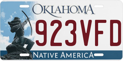 OK license plate 923VFD