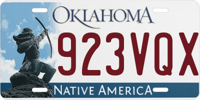 OK license plate 923VQX