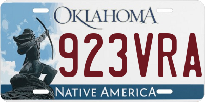 OK license plate 923VRA