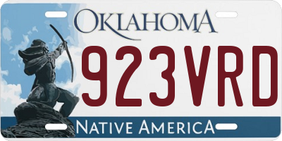 OK license plate 923VRD
