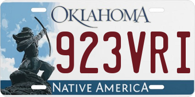 OK license plate 923VRI