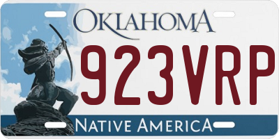 OK license plate 923VRP